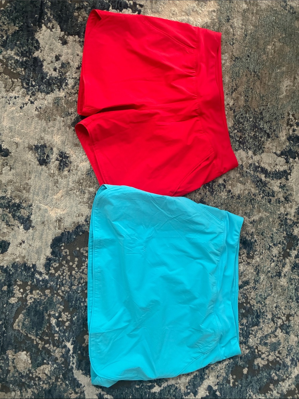 LandsEnd Active Skort Set - Red shorts & Turquoise skirt